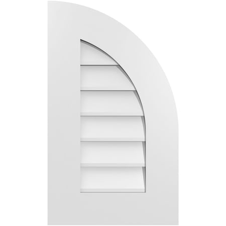 Quarter Round Top Right Surface Mount PVC Gable Vent W/ 3-1/2W X 1P Standard Frame, 14W X 24H